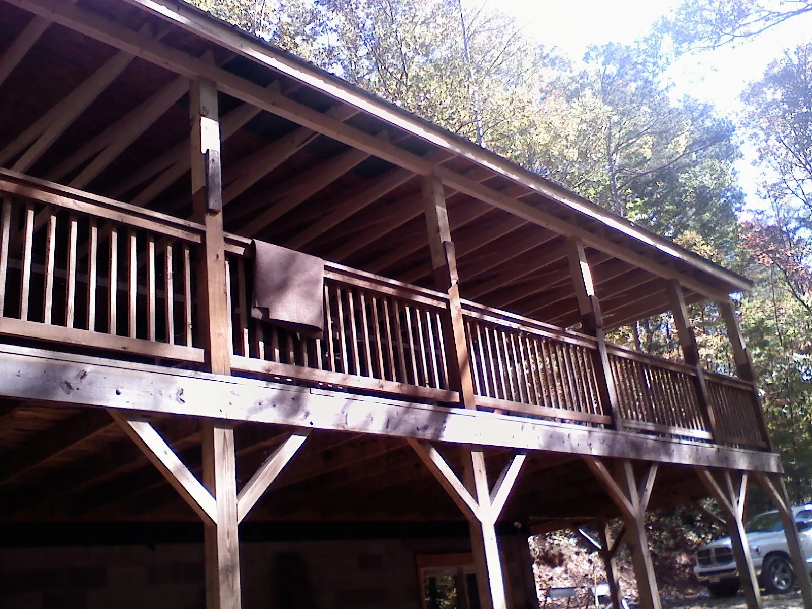 Timber framing under a new elevated porch and deck — Roof Leak Repair in Port Edwards by Roofing Brothers